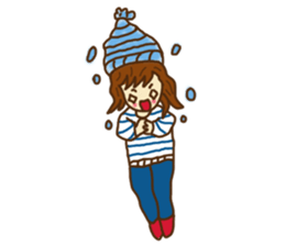 Little girl and happy life sticker #8411793