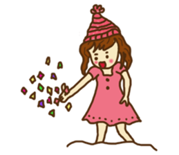 Little girl and happy life sticker #8411795