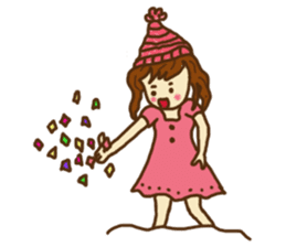 Little girl and happy life sticker #8411795