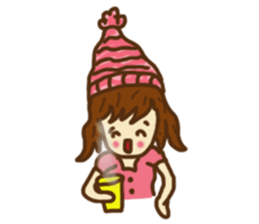 Little girl and happy life sticker #8411797