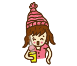 Little girl and happy life sticker #8411797