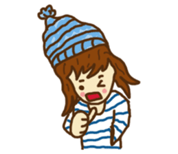 Little girl and happy life sticker #8411798