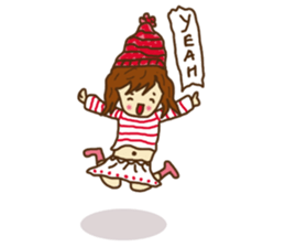 Little girl and happy life sticker #8411799