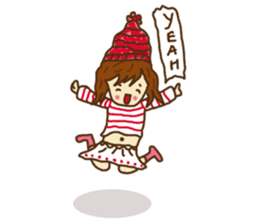 Little girl and happy life sticker #8411799