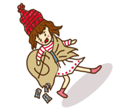 Little girl and happy life sticker #8411800