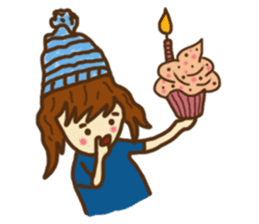 Little girl and happy life sticker #8411804