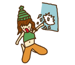 Little girl and happy life sticker #8411806