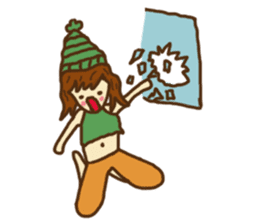 Little girl and happy life sticker #8411806