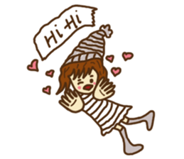 Little girl and happy life sticker #8411809