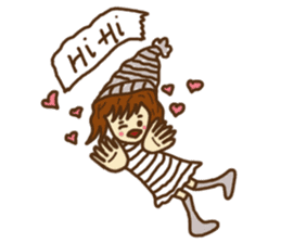 Little girl and happy life sticker #8411809