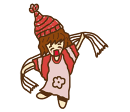 Little girl and happy life sticker #8411814