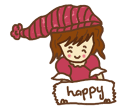 Little girl and happy life sticker #8411820
