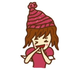 Little girl and happy life sticker #8411821