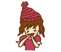 Little girl and happy life sticker #8411821