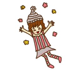 Little girl and happy life sticker #8411826