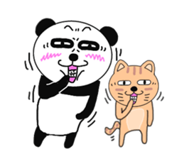 Provocation Panda and cat sticker #8412797