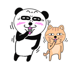 Provocation Panda and cat sticker #8412797