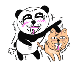 Provocation Panda and cat sticker #8412798