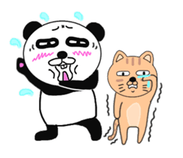 Provocation Panda and cat sticker #8412799