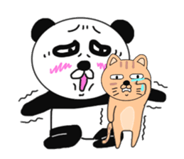 Provocation Panda and cat sticker #8412800