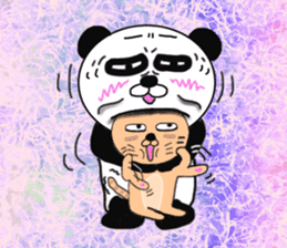 Provocation Panda and cat sticker #8412802