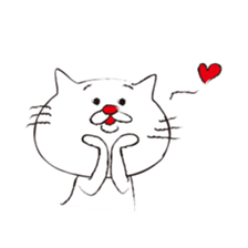 Very white cat with a red nose sticker #8416271