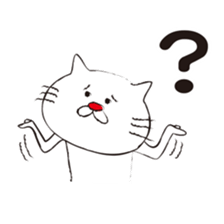 Very white cat with a red nose sticker #8416274