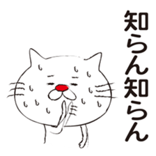 Very white cat with a red nose sticker #8416296