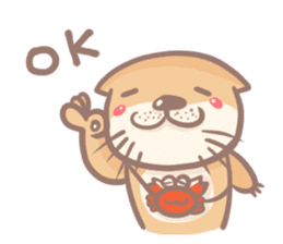 otter and young crab sticker #8417224