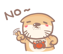 otter and young crab sticker #8417225