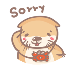 otter and young crab sticker #8417226