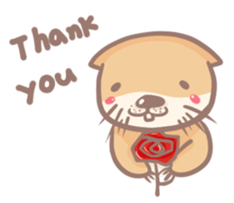 otter and young crab sticker #8417227