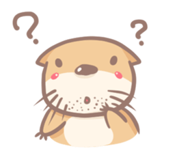 otter and young crab sticker #8417228