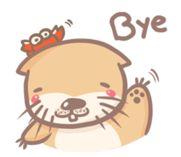 otter and young crab sticker #8417231