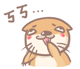 otter and young crab sticker #8417234