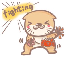 otter and young crab sticker #8417239