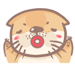 otter and young crab sticker #8417241