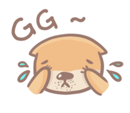 otter and young crab sticker #8417242