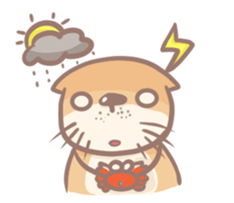 otter and young crab sticker #8417244