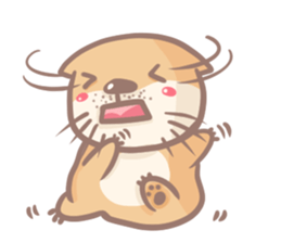 otter and young crab sticker #8417246