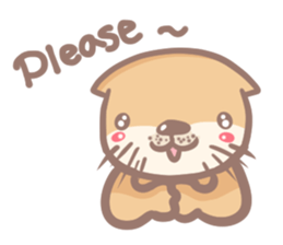 otter and young crab sticker #8417247