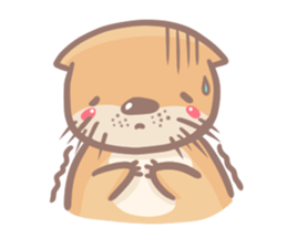 otter and young crab sticker #8417249
