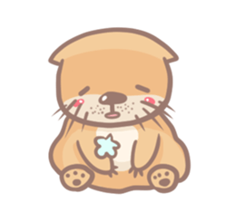 otter and young crab sticker #8417251