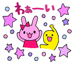 Stamp of a French horn and rabbit. sticker #8418183