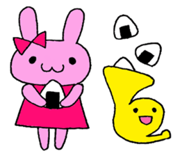 Stamp of a French horn and rabbit. sticker #8418202