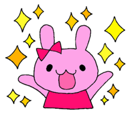 Stamp of a French horn and rabbit. sticker #8418203