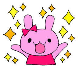 Stamp of a French horn and rabbit. sticker #8418203