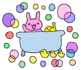 Stamp of a French horn and rabbit. sticker #8418207