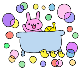 Stamp of a French horn and rabbit. sticker #8418207