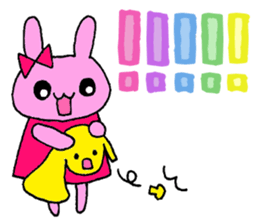 Stamp of a French horn and rabbit. sticker #8418208